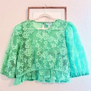 Mint Green Lace Blouse